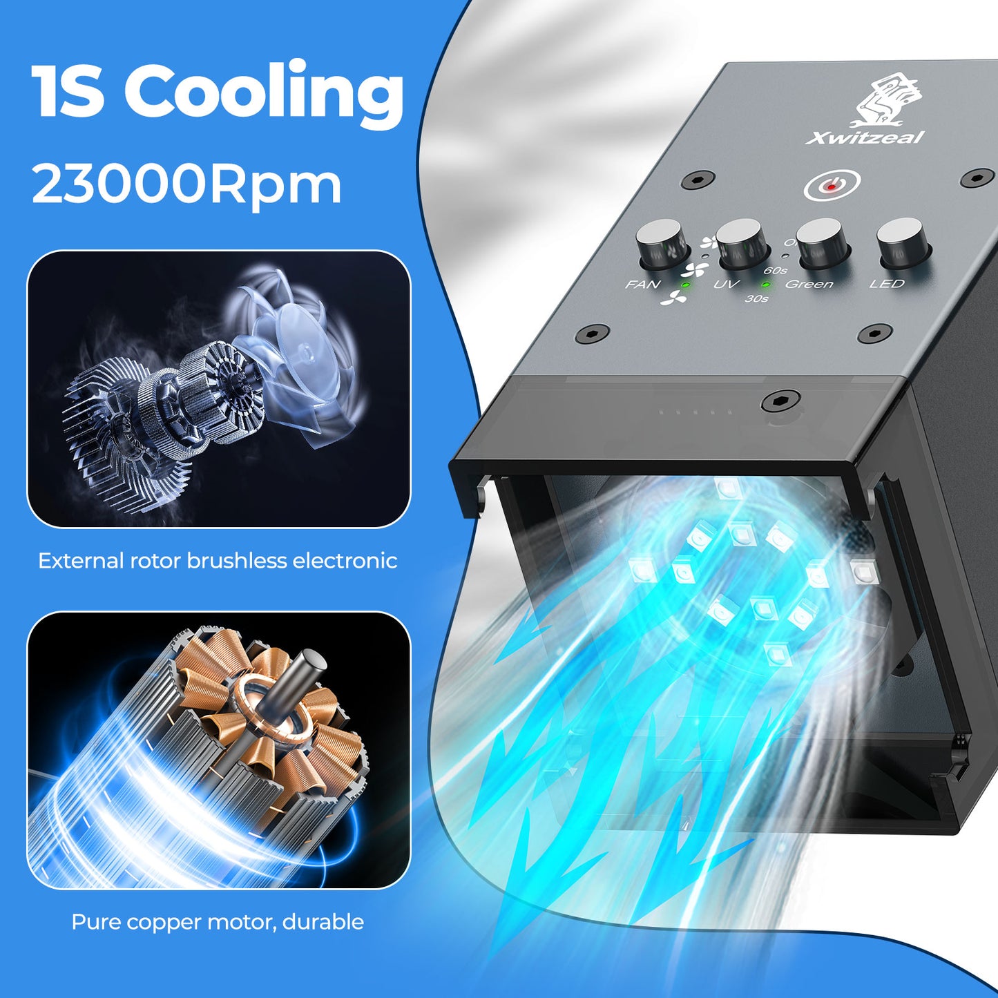 UV Cooling Curing Fan 5-in-1 Repair Tools for Mobile Phone Motherboard