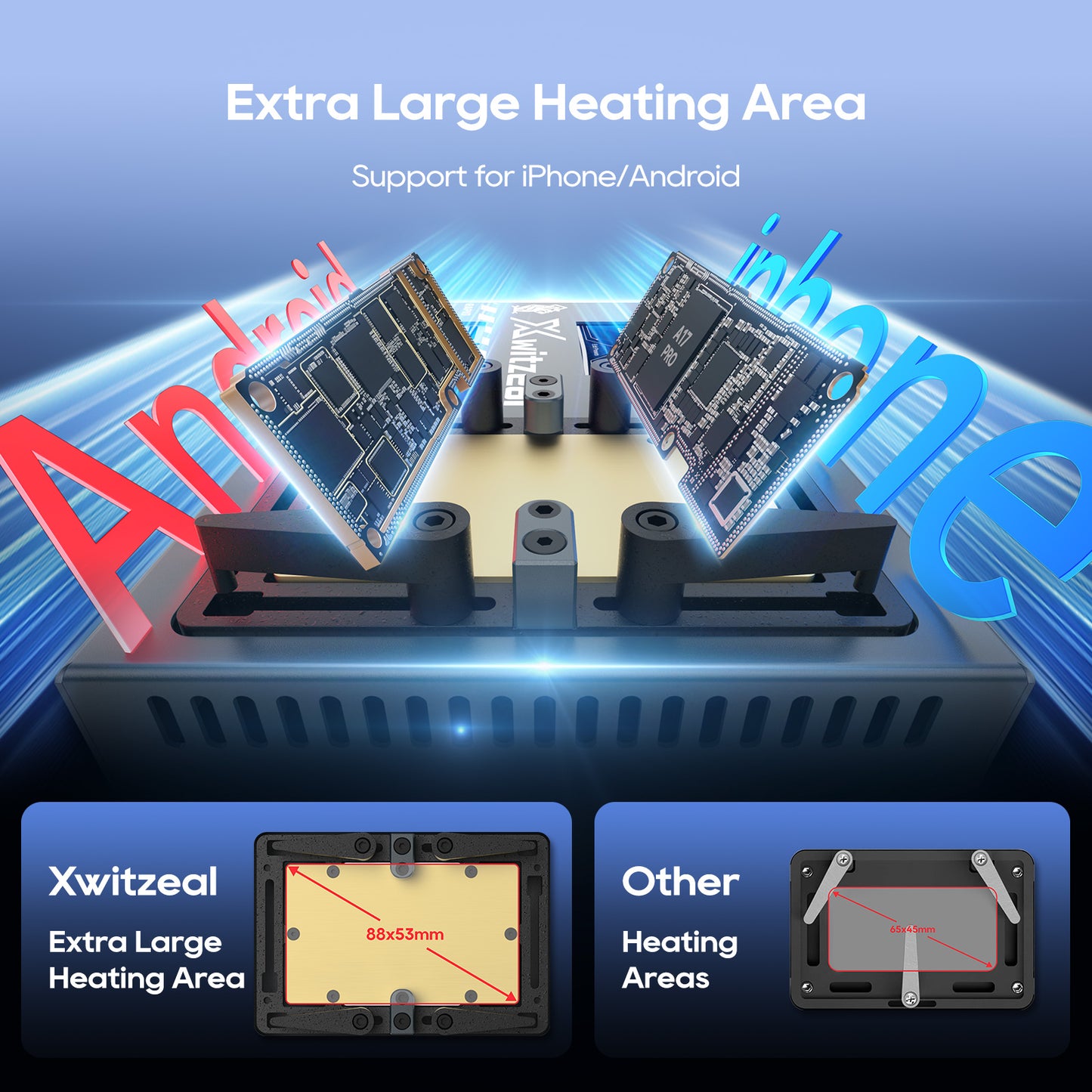 Xwitzeal JR1 7-IN-1 Intelligent Preheating Platform for iPhone X-16 PM/Android
