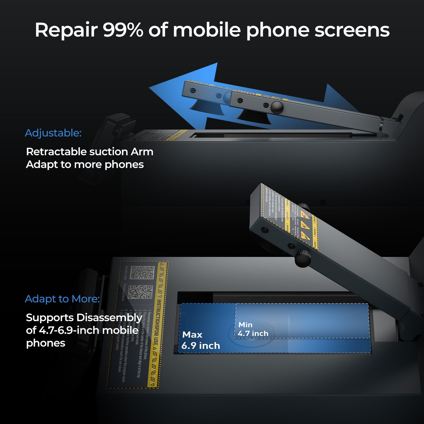 Xwitzeal CP1 2-IN-1 Auto Maunal Phone Screen Heating Separator Machine for iPhone/Android