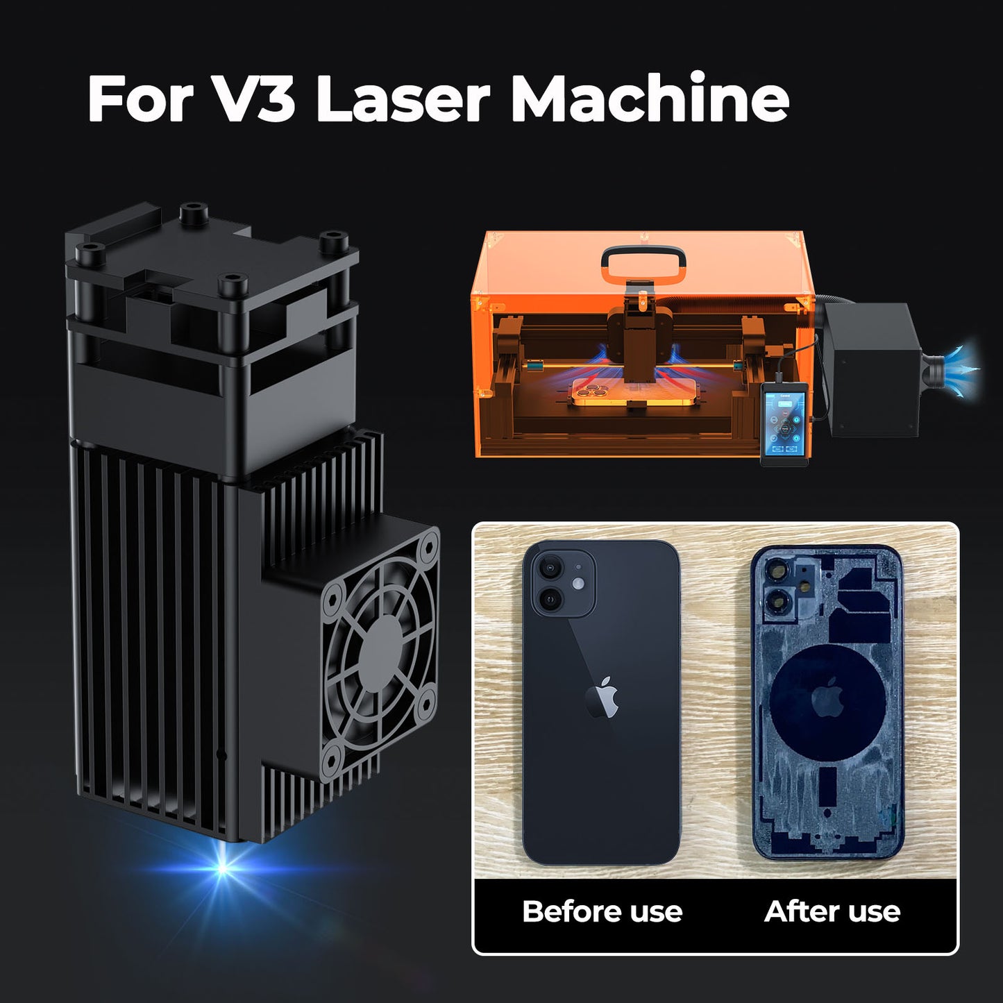 Xwitzeal Optical Diode Laser Module for V2 V3 V8 X1 Laser Machine (10/20W)