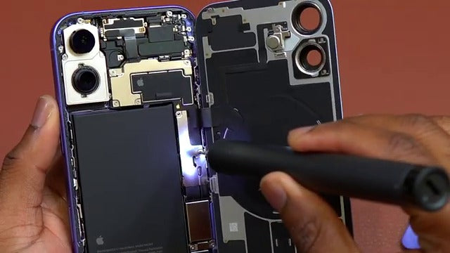 Open; remove shield; disconnect battery