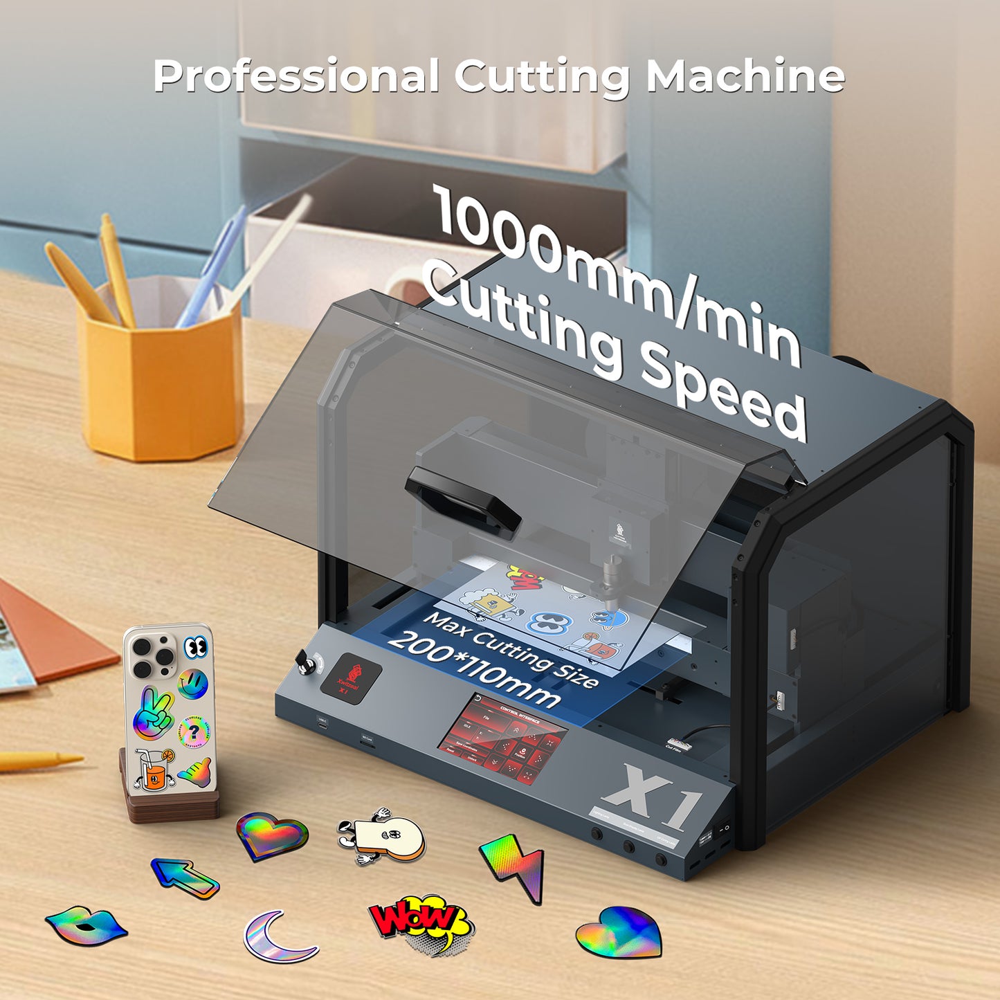 Xwitzeal Mobile Phone Film Cutting Machine, Unlimited Times Back&Front Film Cuts, DIY Smart Cutting Machine Work w/X1 Machine