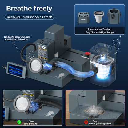 Xwitzeal Q1 Automatic CNC Grinding Machine for Chip/IC/CPU Polishing Sanding