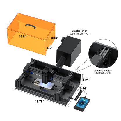 Xwitzeal V3 Back Glass Laser for iPhone 8-15 Repair Machine and Engraving, Air Purifier Included